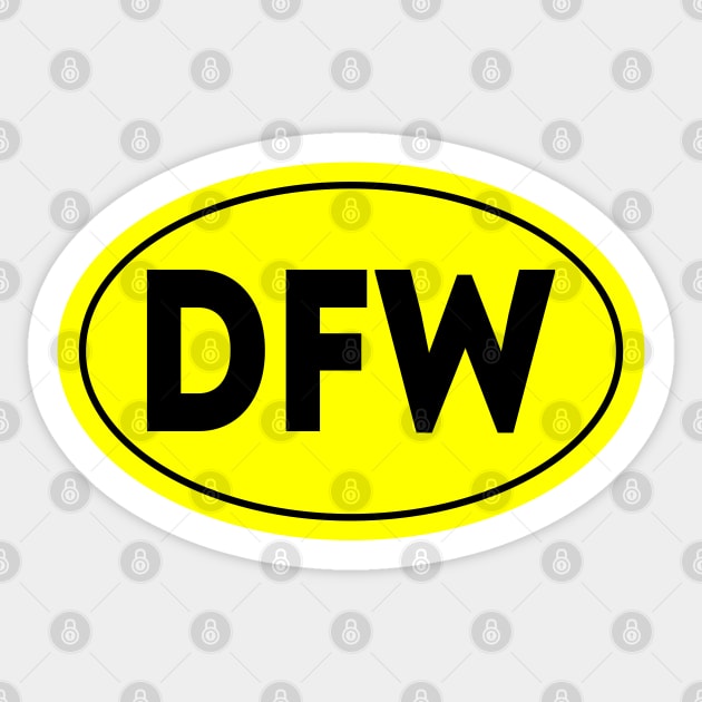 DFW Airport Code Dallas/Fort Worth International Airport USA Sticker by VFR Zone